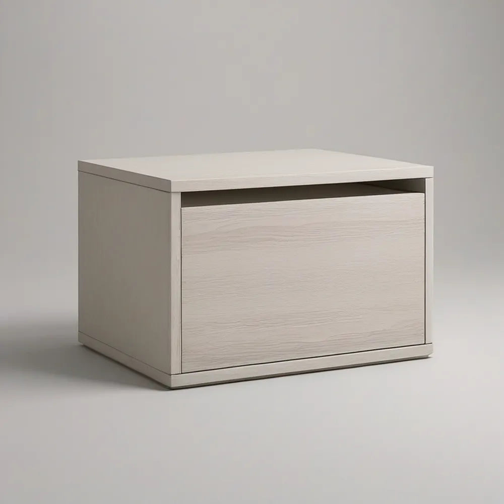 Mesa de Cabeceira Retangular Branca em MDF com 1 Gaveta, 45 x 35 x 40 cm