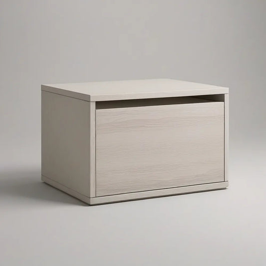 Mesa de Cabeceira Retangular Branca em MDF com 1 Gaveta, 45 x 35 x 40 cm